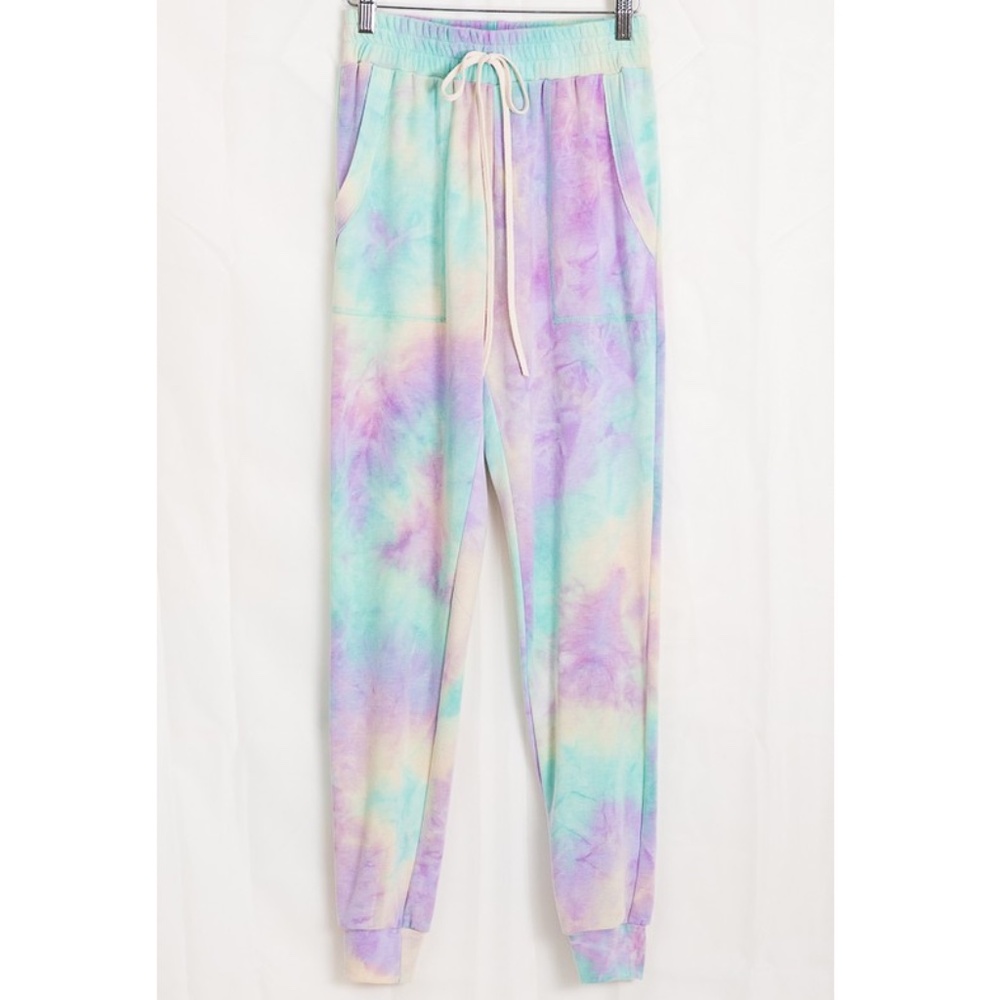 New “The Nora" Purple Teal Tie Dye Joggers